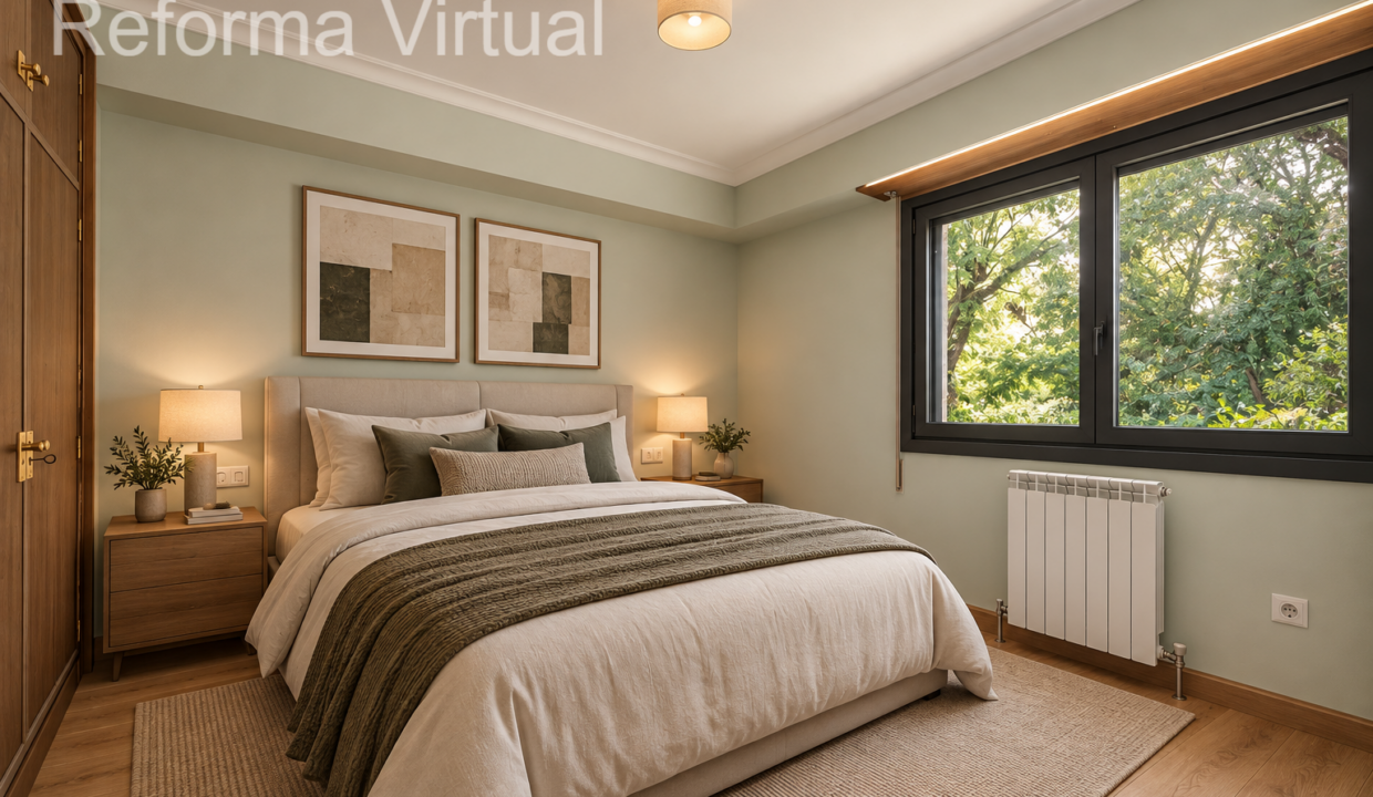 Dormitorio escandinavo cálido y acogedor