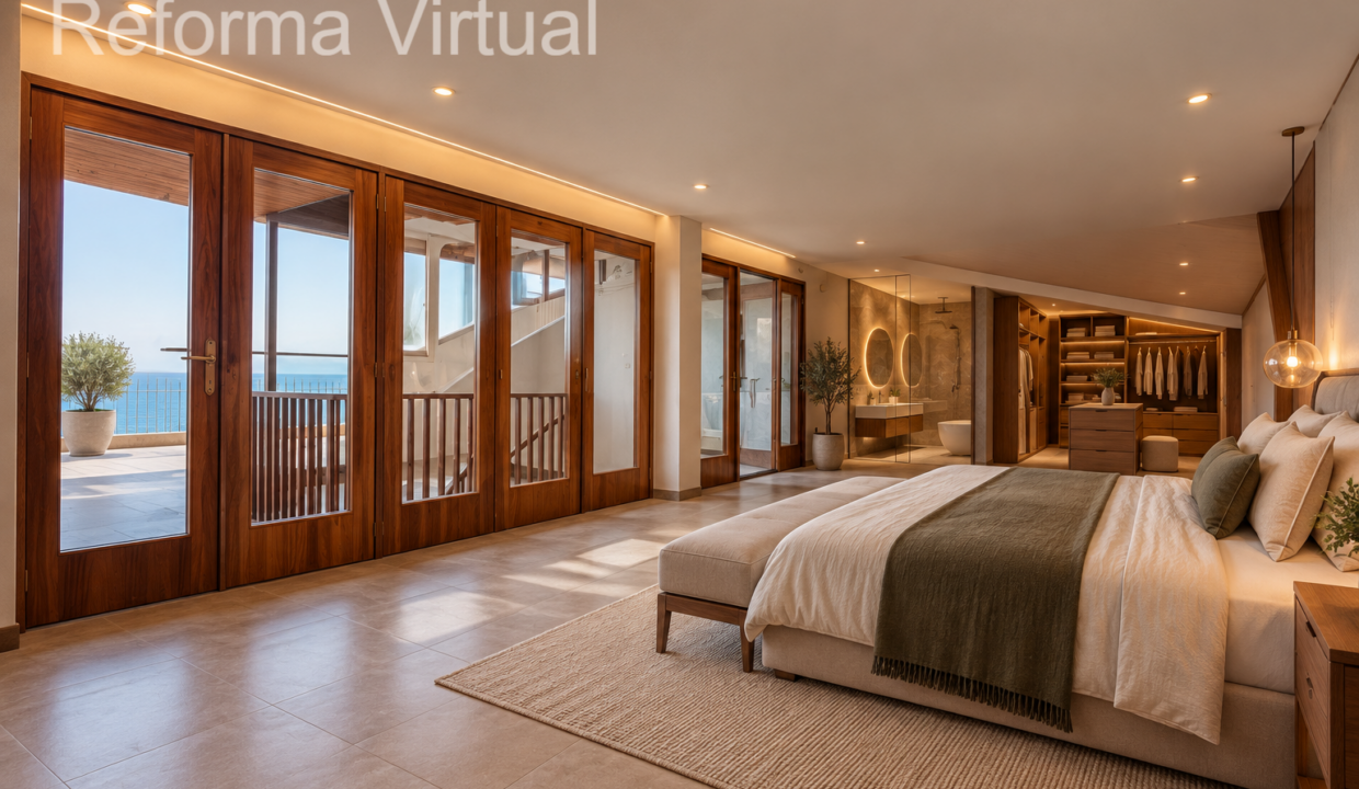 Suite moderna de lujo con vistas al mar